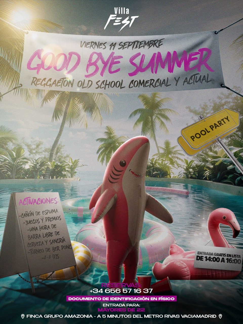 Flyer Madrid International Pool Party Good Bye Summer